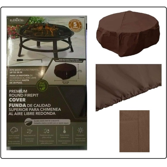 Elemental Outdoor Premium 38” Round Firepit Cover NWT - Picture 2 of 6